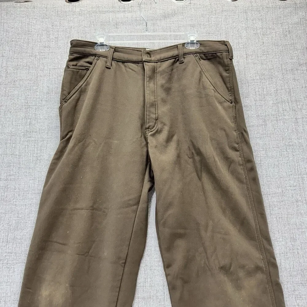 Old Mill Pants Mens 38x34 Canvas Fleece Lined Carpenter